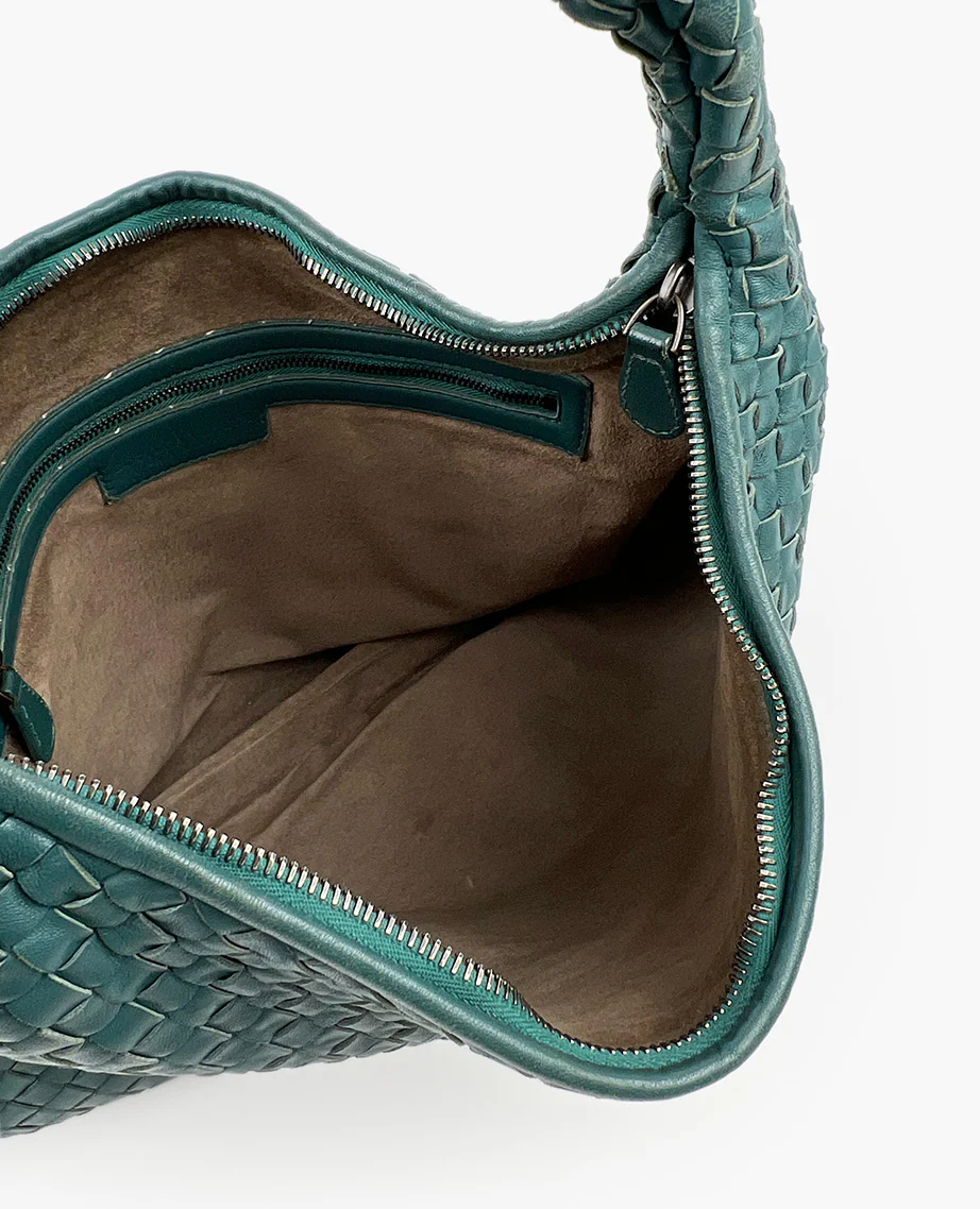 Bottega Veneta Intrecciato Hobo Bag Green - Image 4