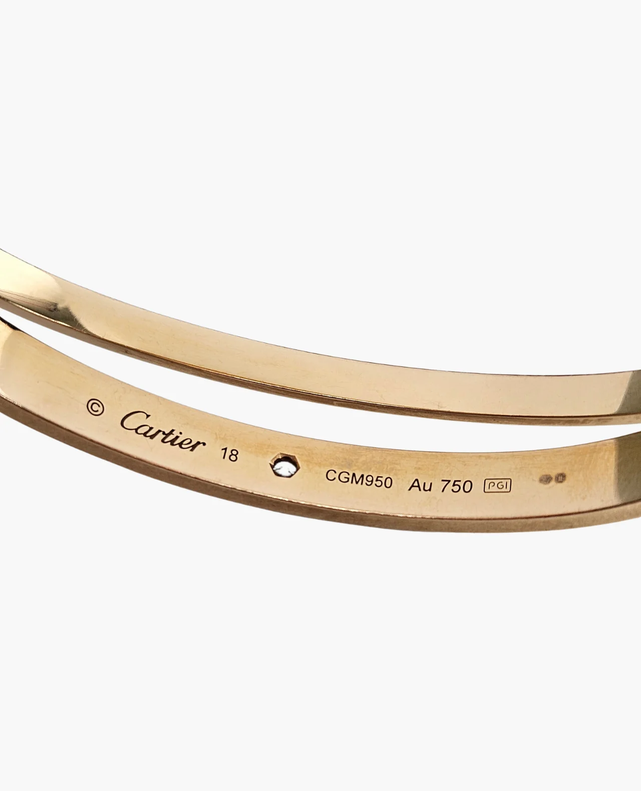 Cartier Love Bracelet Double Band Bangle Rose Gold 18 - Image 4