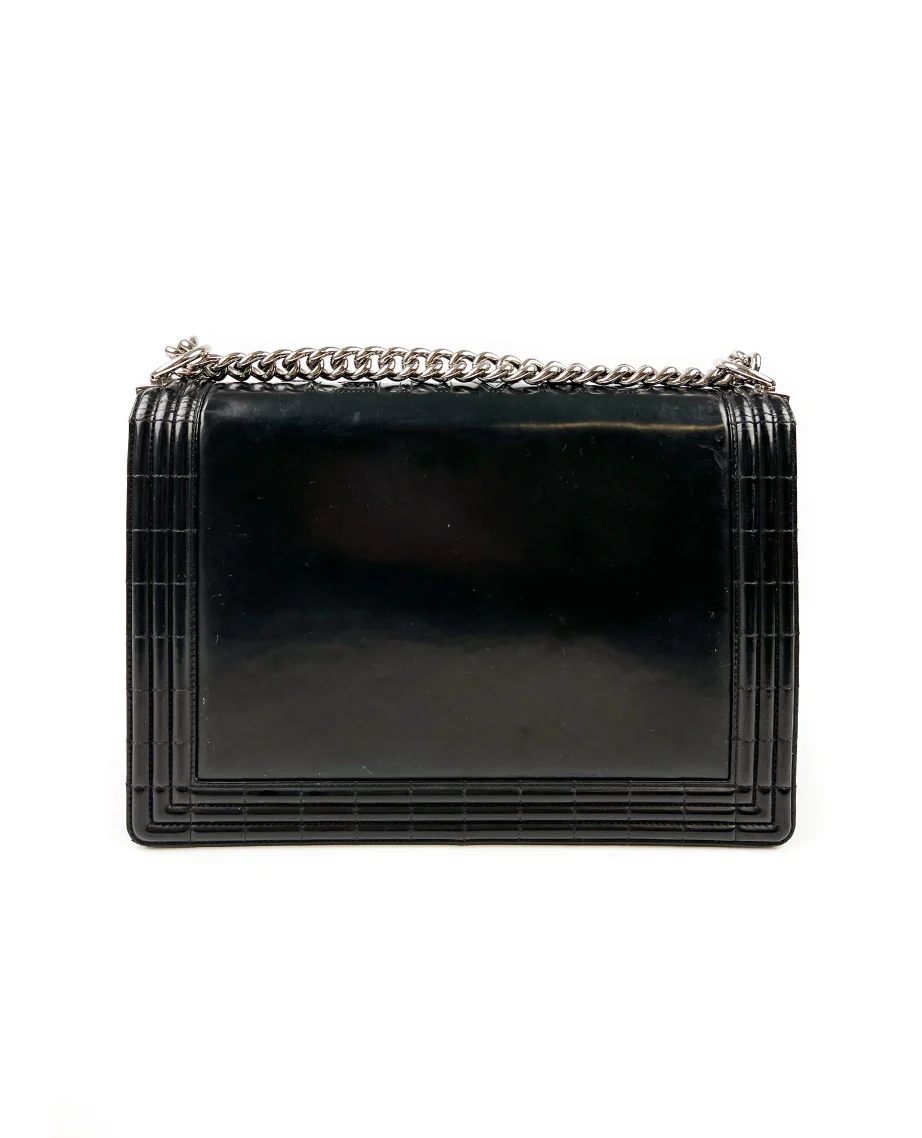 Chanel Black Box Leather Large Boy Bag SHW - Image 5