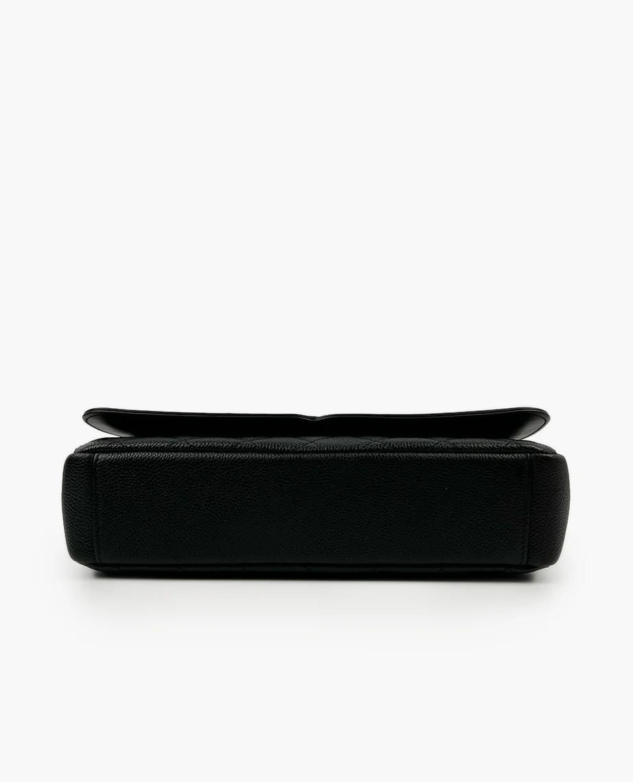 Chanel Black Quilted Caviar Leather Medium Filigree Flap Bag - Image 4