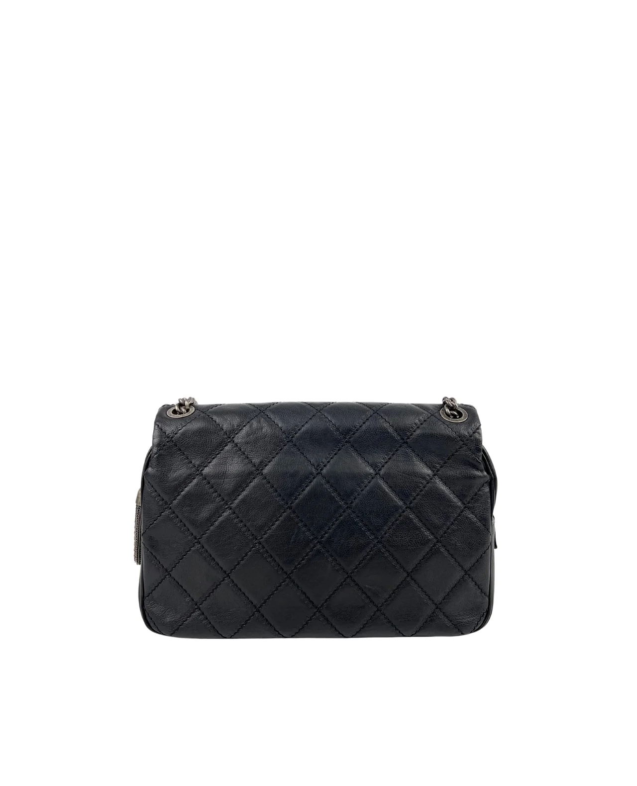 Chanel Quilted Calfskin Coco Sporran Jumbo Flap Bag Black - Image 3