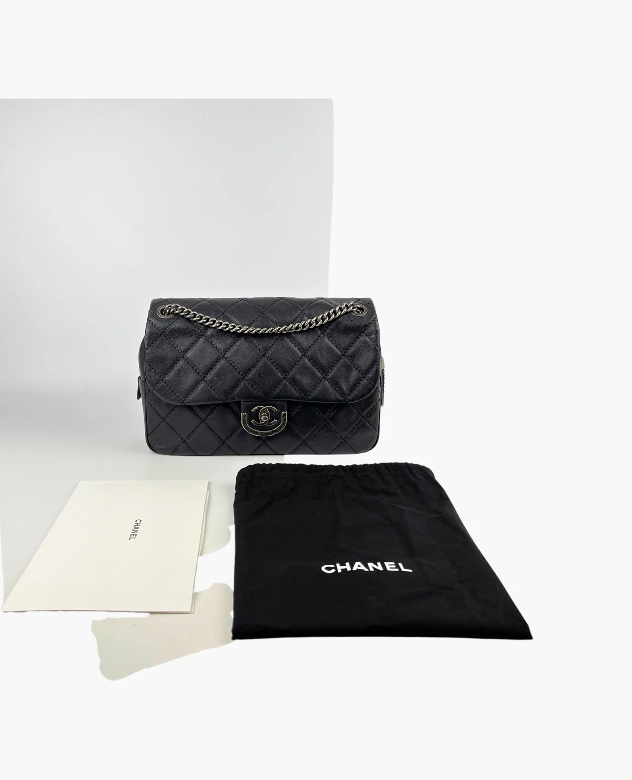 Chanel Quilted Calfskin Coco Sporran Jumbo Flap Bag Black - Image 8