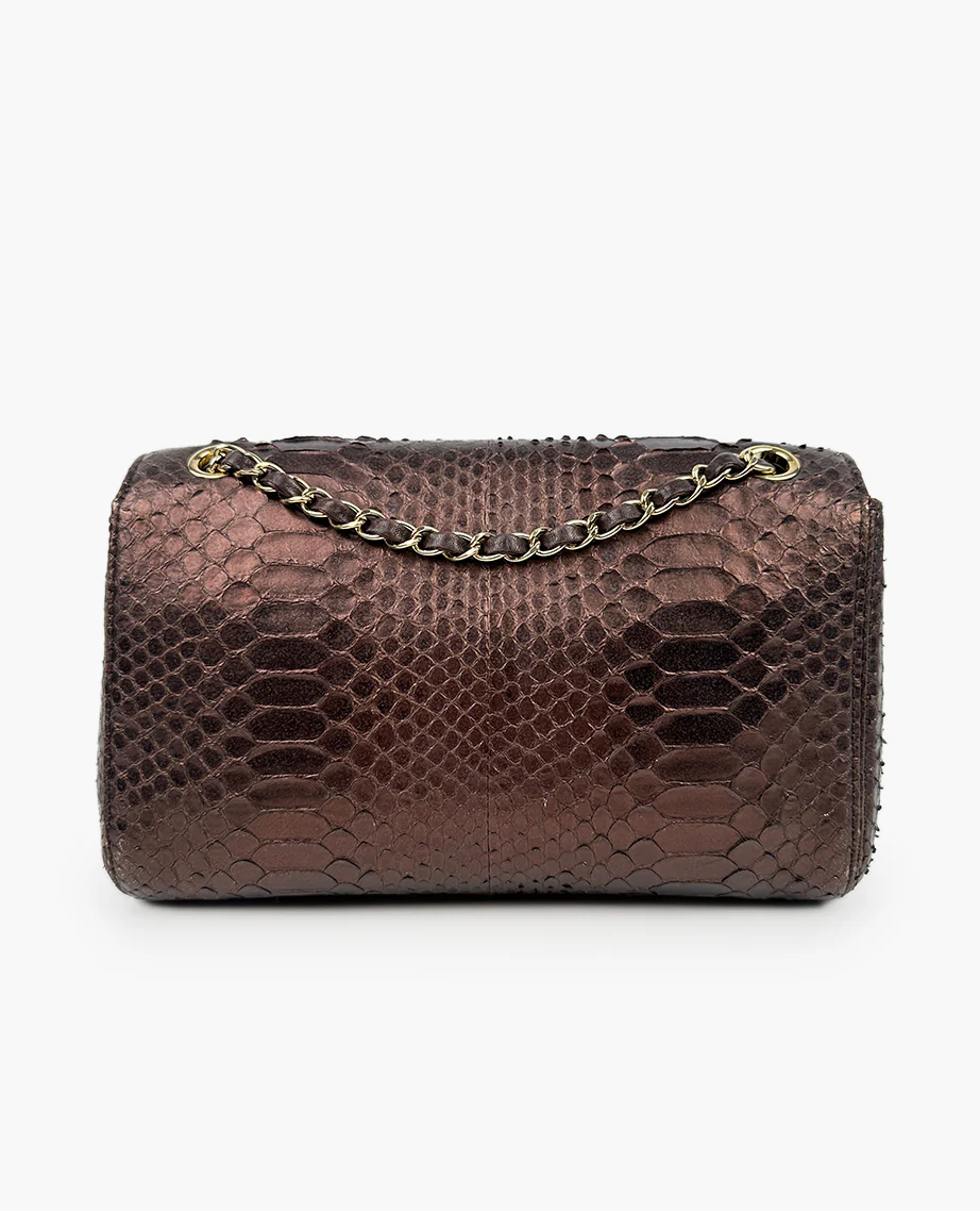 Chanel Python Soho Tassel Medium Flap Dark Brown - Image 3