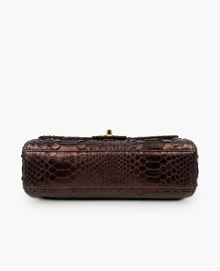 Chanel Python Soho Tassel Medium Flap Dark Brown - Image 4