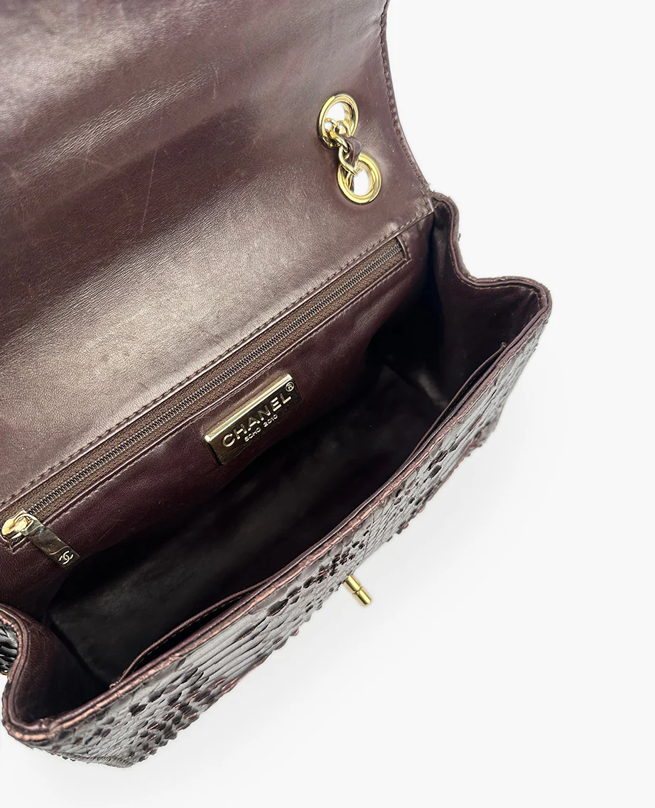 Chanel Python Soho Tassel Medium Flap Dark Brown - Image 5