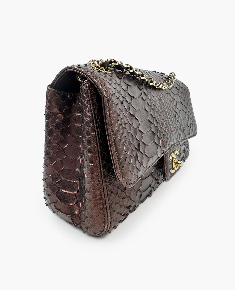 Chanel Python Soho Tassel Medium Flap Dark Brown - Image 6