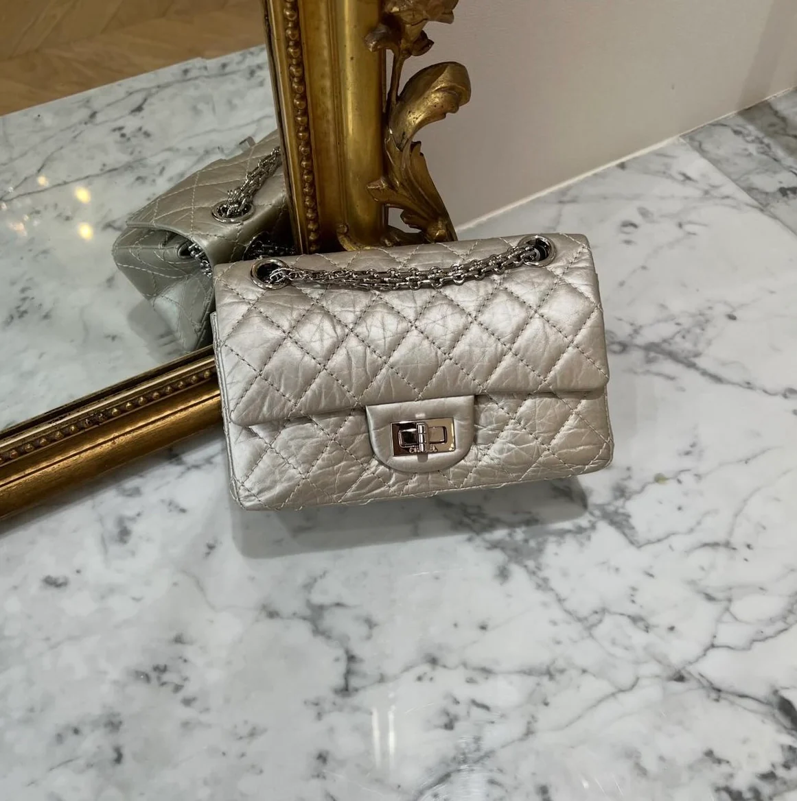 Chanel Silver Quilted 2.55 Reissue Flap Bag SHW - Image 8