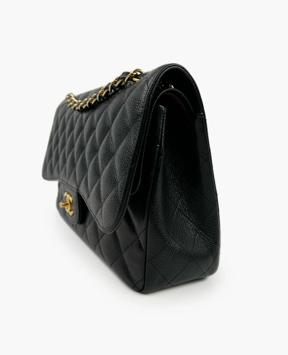 Chanel Timeless Jumbo Double Flap Black Caviar GHW - Image 7