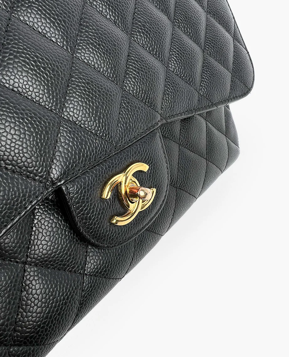 Chanel Timeless Jumbo Double Flap Black Caviar GHW - Image 8
