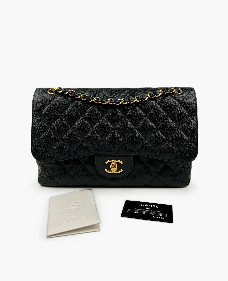 Chanel Timeless Jumbo Double Flap Black Caviar GHW - Image 9