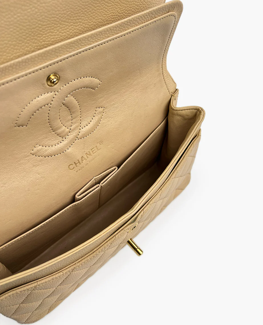 Chanel Timeless Medium Beige Caviar GHW - Image 3