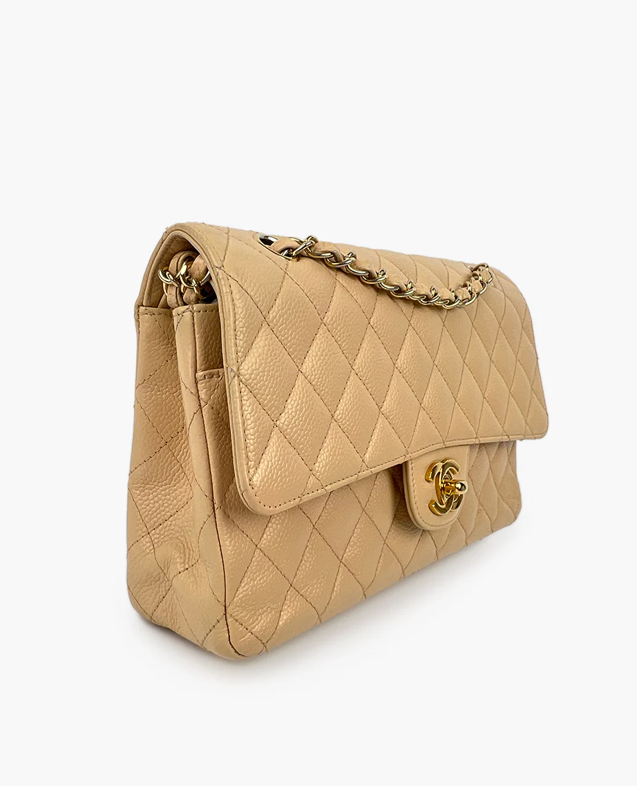 Chanel Timeless Medium Beige Caviar GHW - Image 6