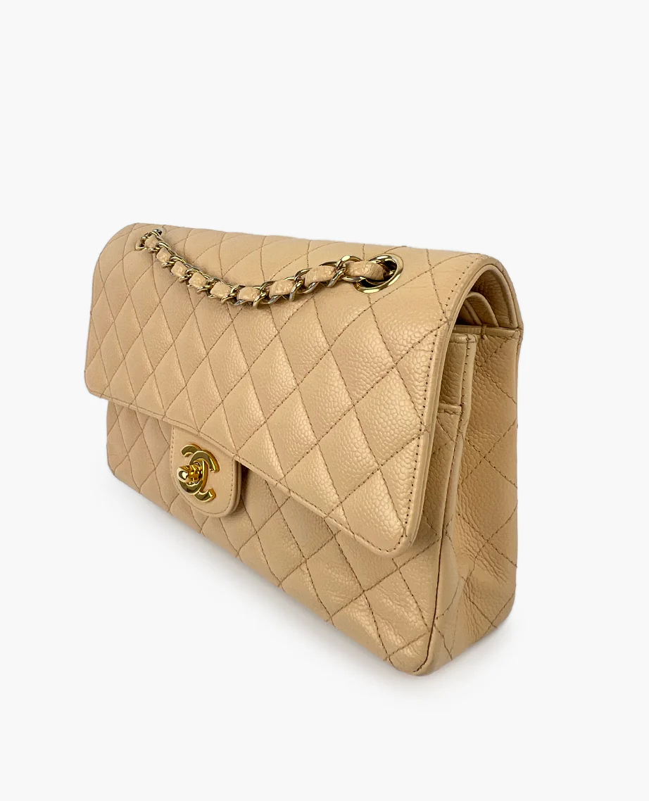 Chanel Timeless Medium Beige Caviar GHW - Image 7
