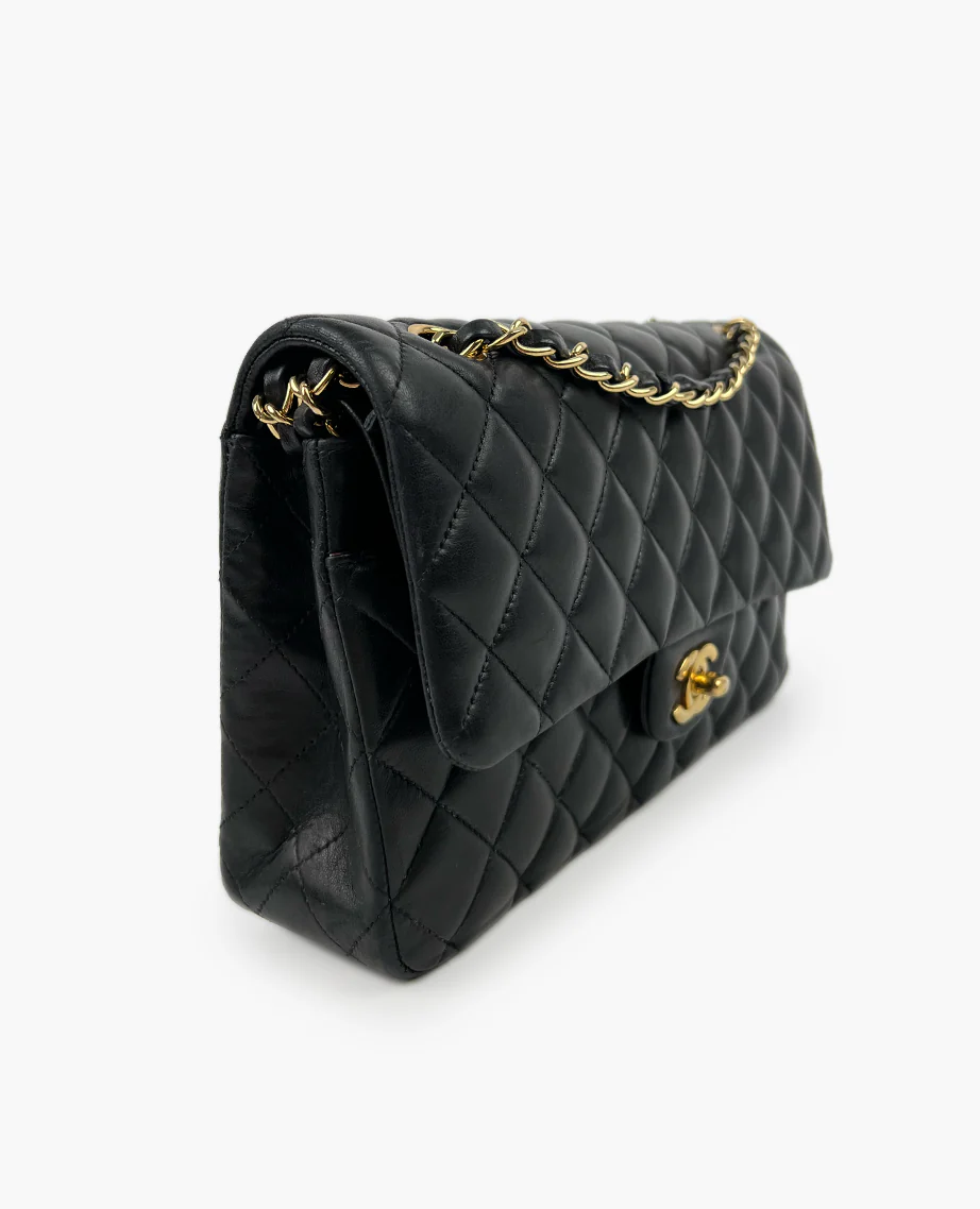 Chanel Timeless Medium Black Lambskin GHW - Image 6