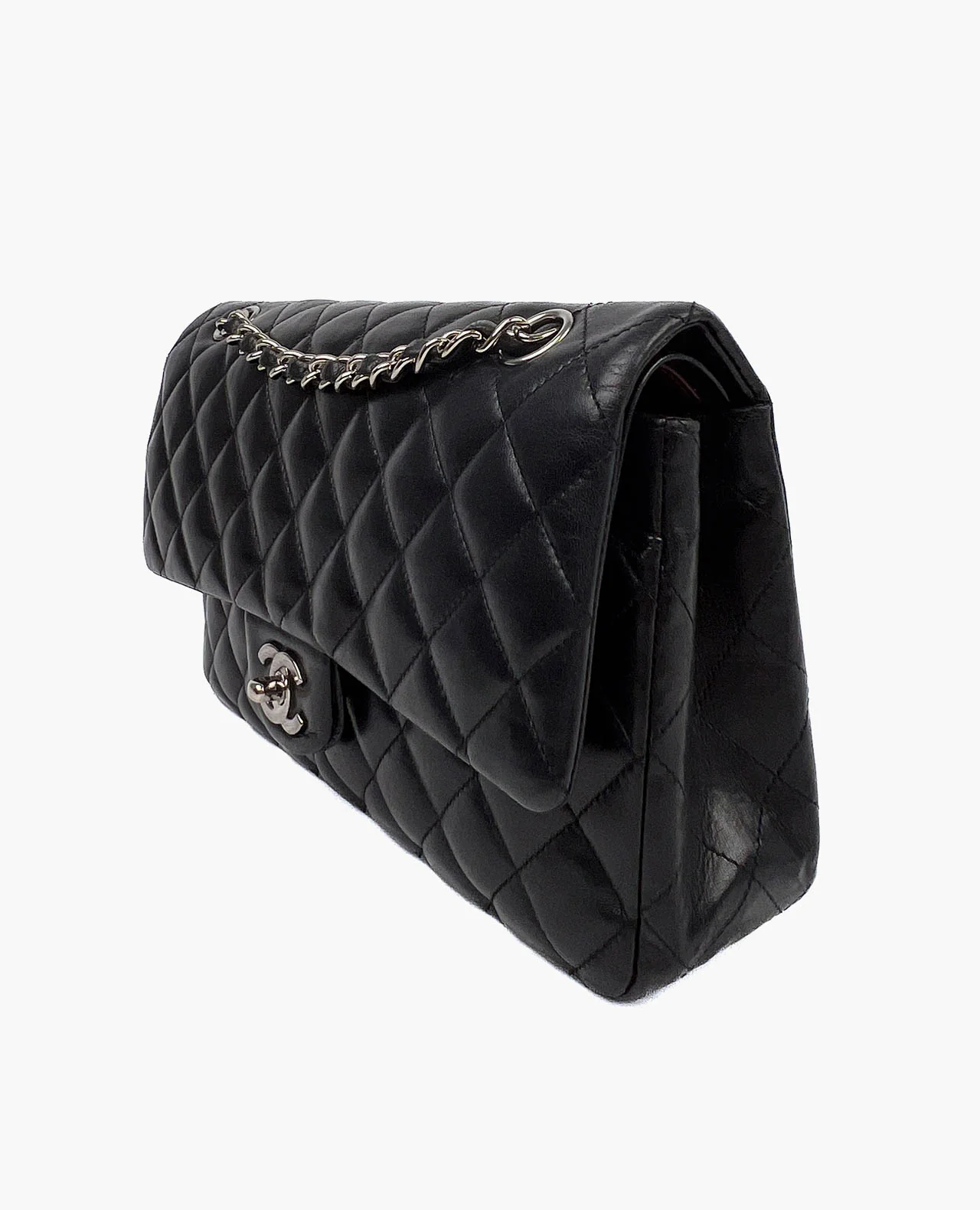 Chanel Timeless Medium Black Lambskin SHW - Image 3