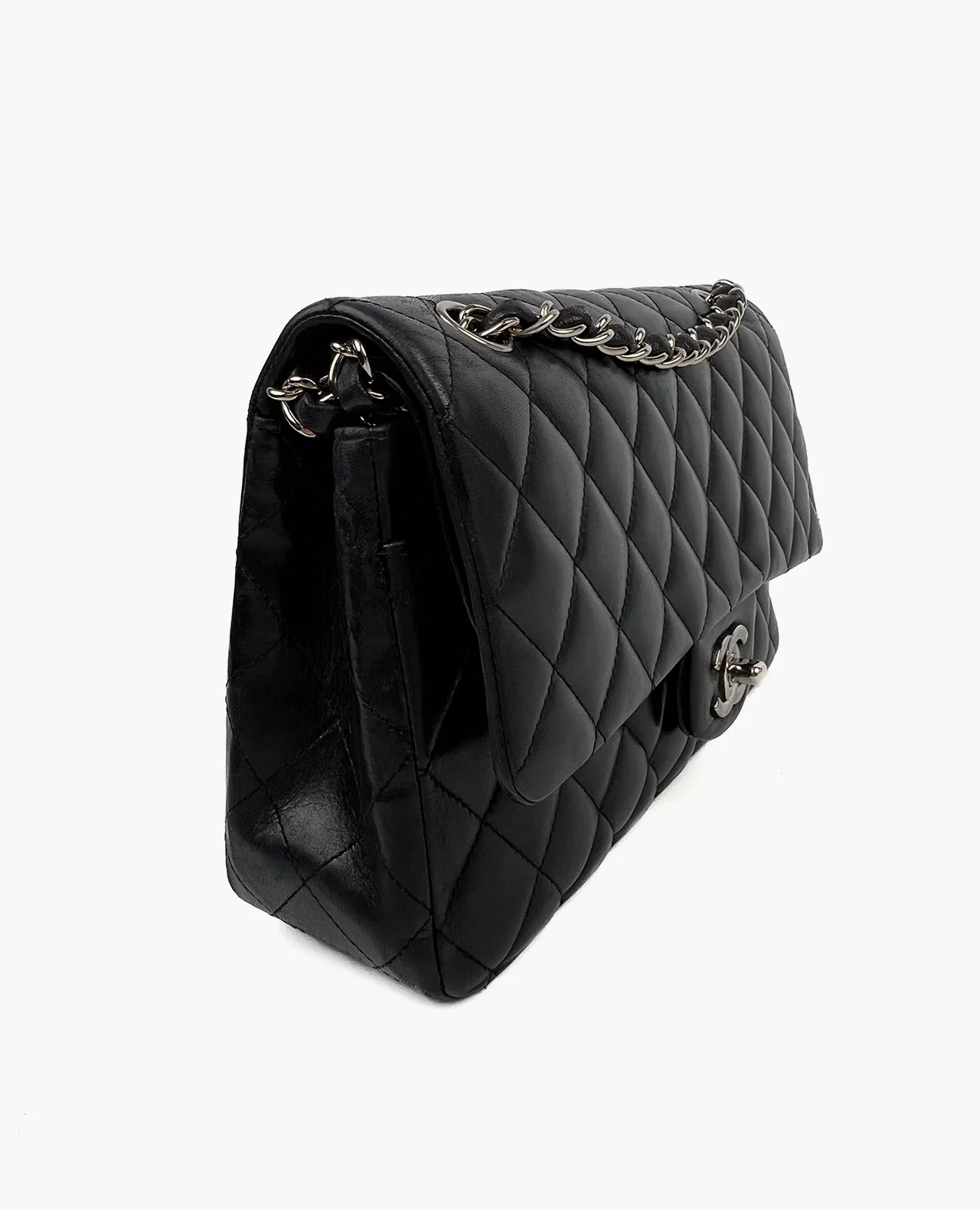 Chanel Timeless Medium Black Lambskin SHW - Image 4