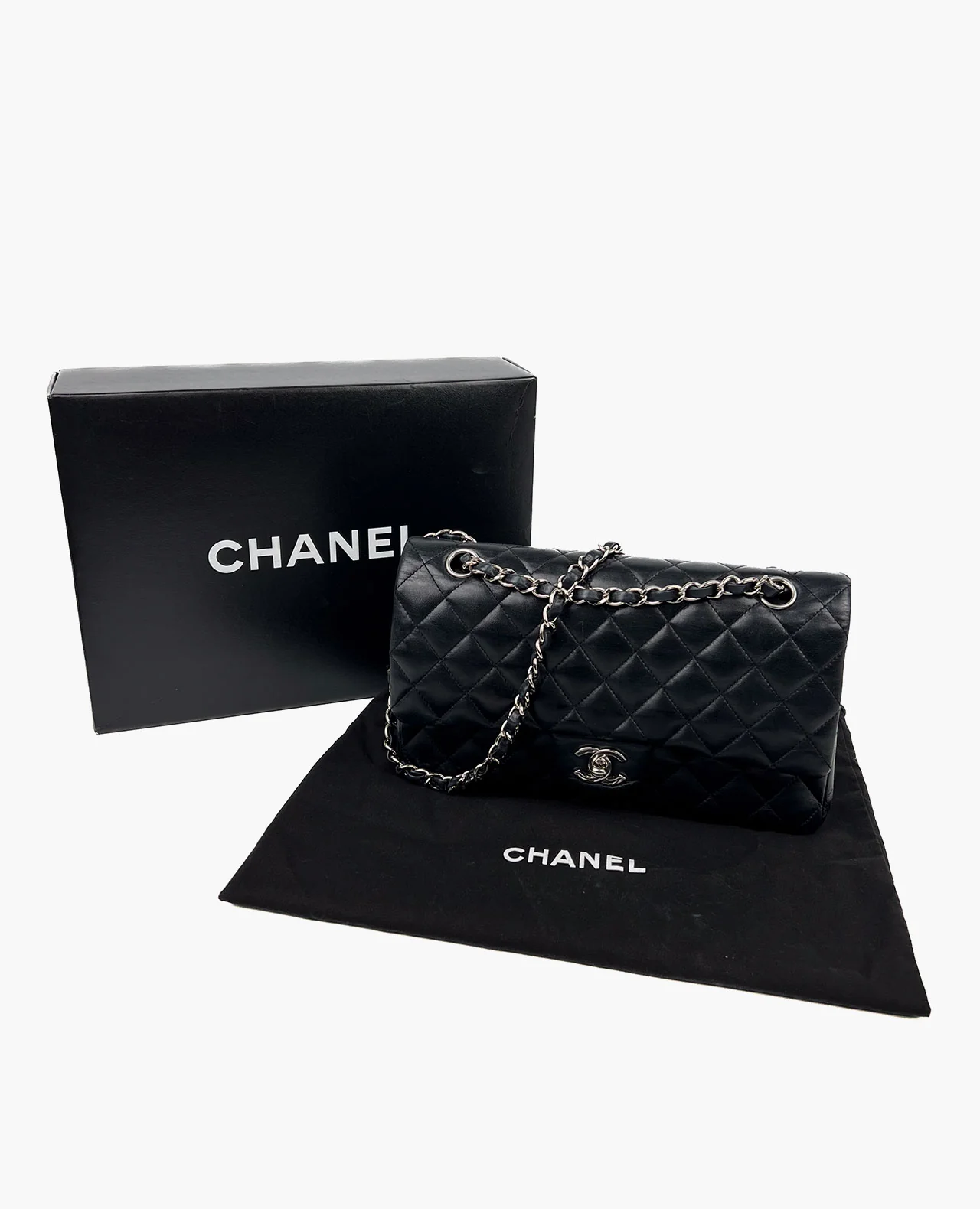 Chanel Timeless Medium Black Lambskin SHW - Image 8