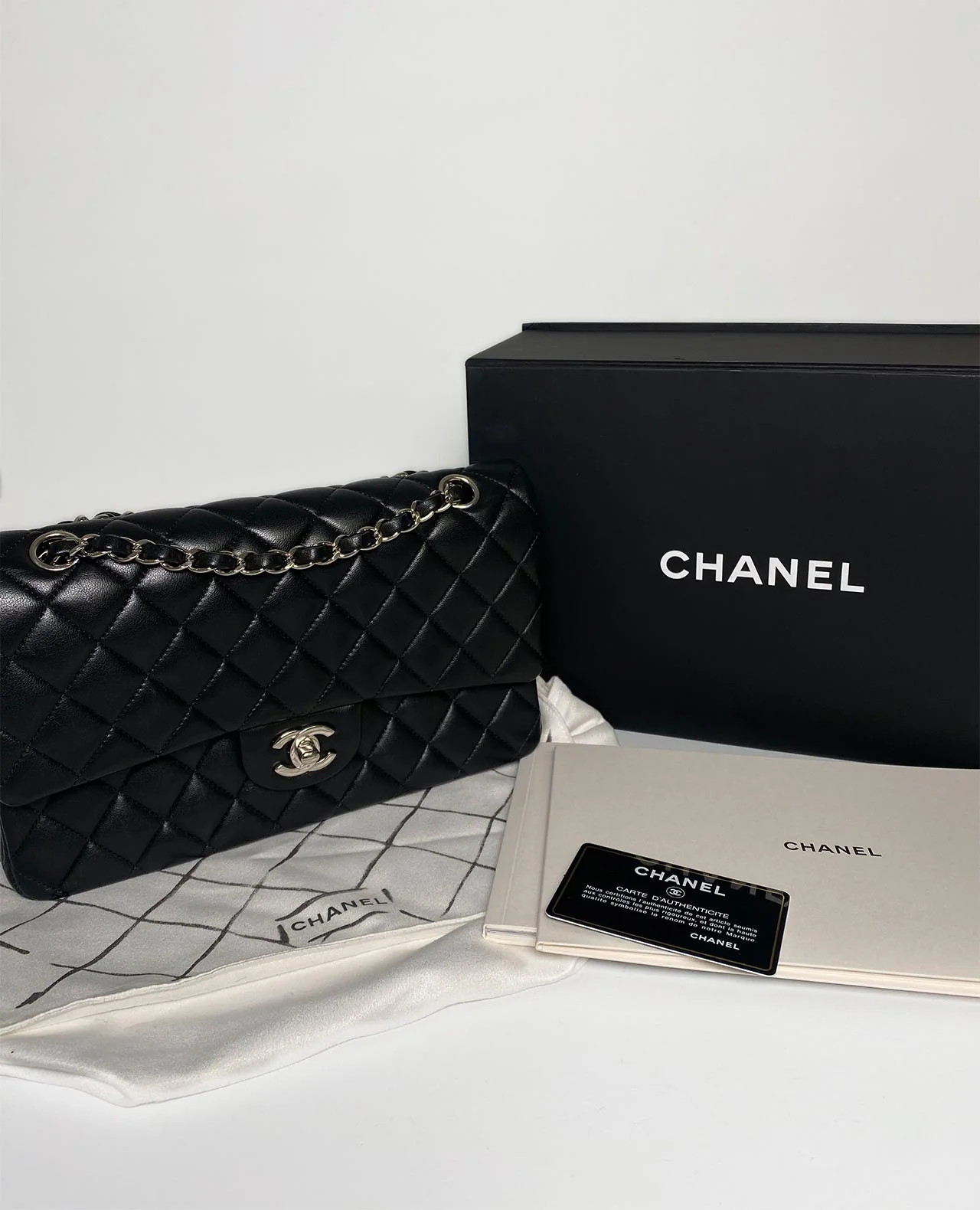 Chanel Timeless Medium Black Lambskin SHW - Image 8