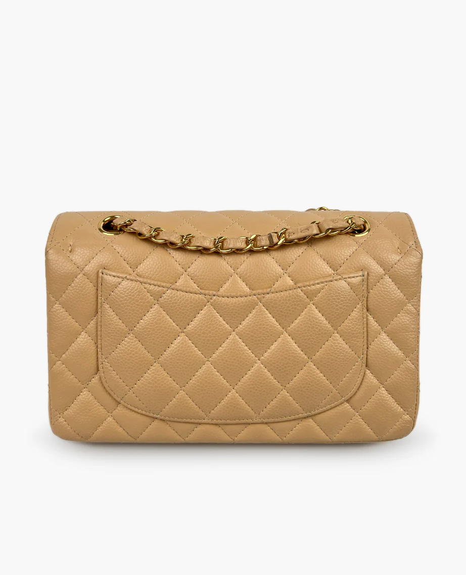 Chanel Timeless Small Beige Caviar GHW - Image 3