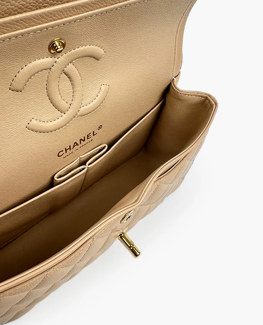 Chanel Timeless Small Beige Caviar GHW - Image 5