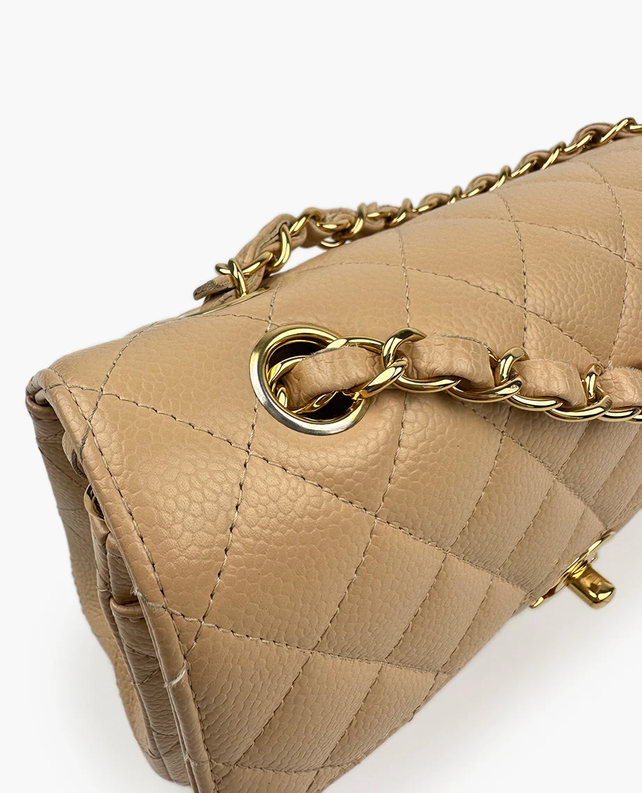 Chanel Timeless Small Beige Caviar GHW - Image 7