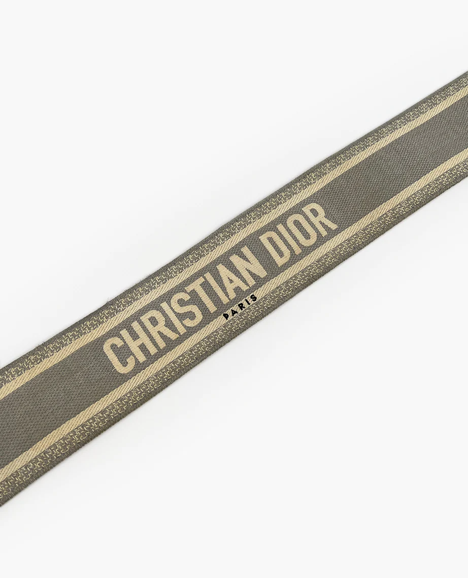 Dior Embellished Shoulder Strap Gray Oblique Embroidery - Image 3