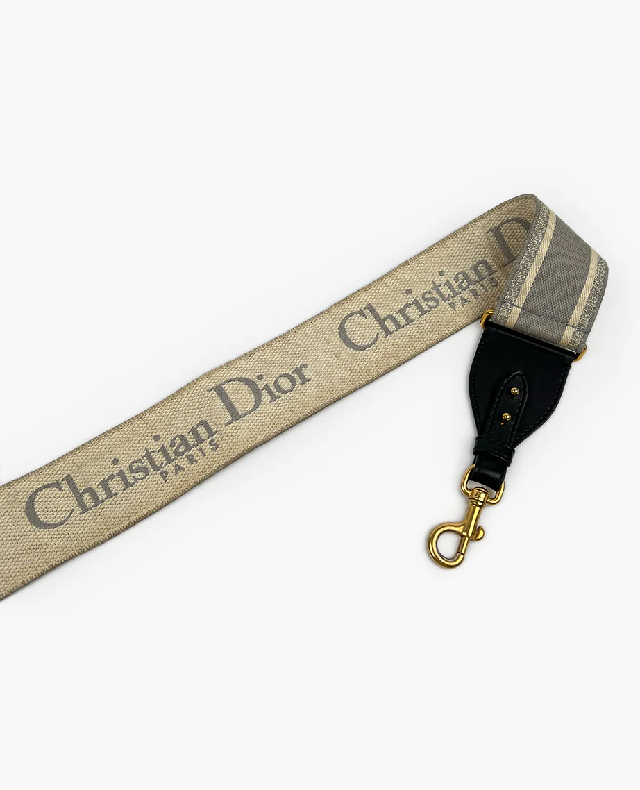Dior Embellished Shoulder Strap Gray Oblique Embroidery - Image 5