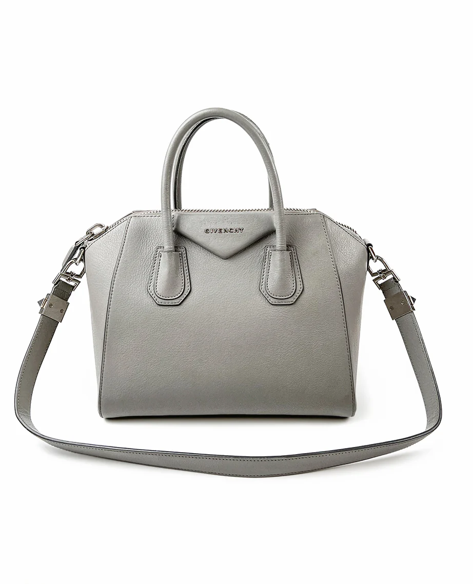 Givenchy Small Antigona Bag in Gray Grained Leather - Image 3