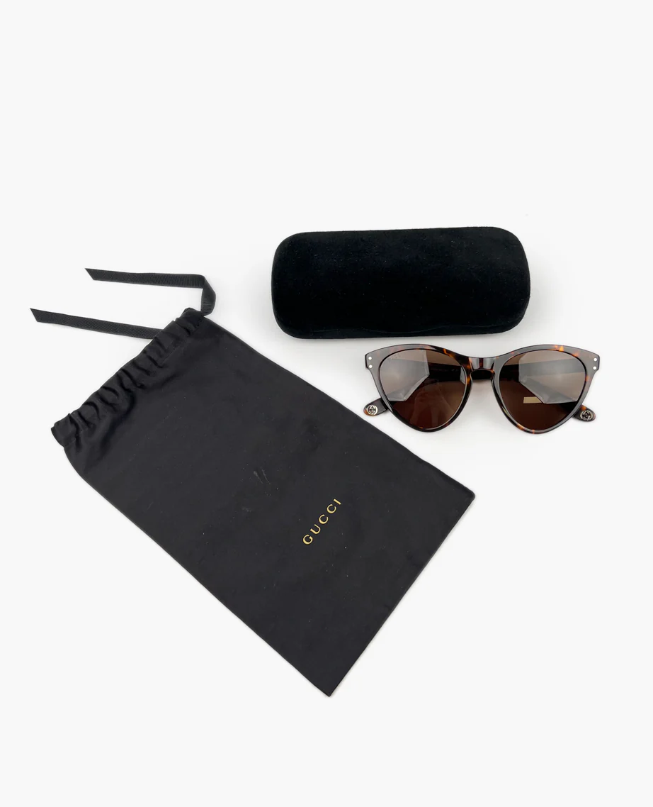 Gucci Cat-Eye Havana Tortoise Sunglasses - Image 8