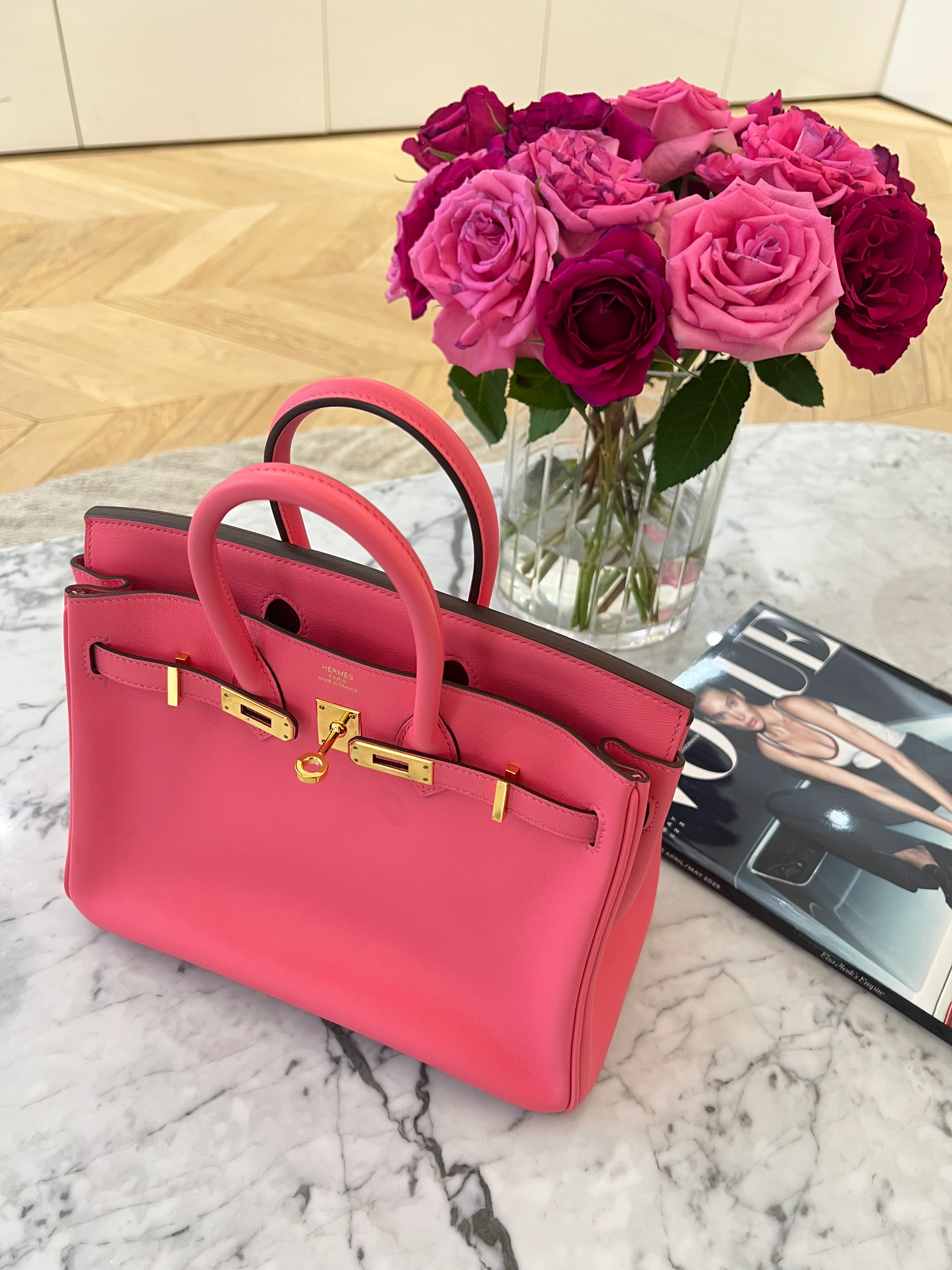 Hermès Birkin Swift Retourne Rose Confetti 25 GHW - Image 9