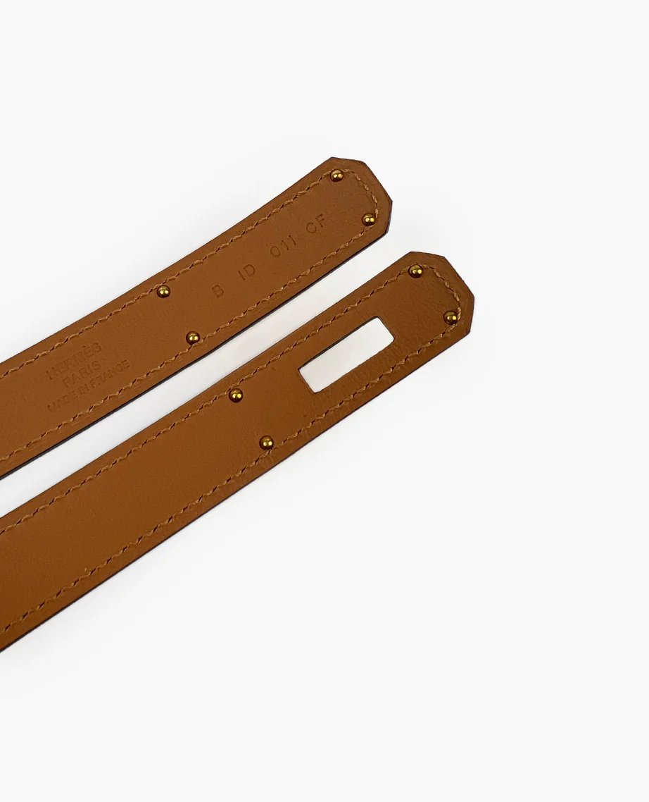Hermès Kelly 18 Epsom White/Gold Belt - Image 4