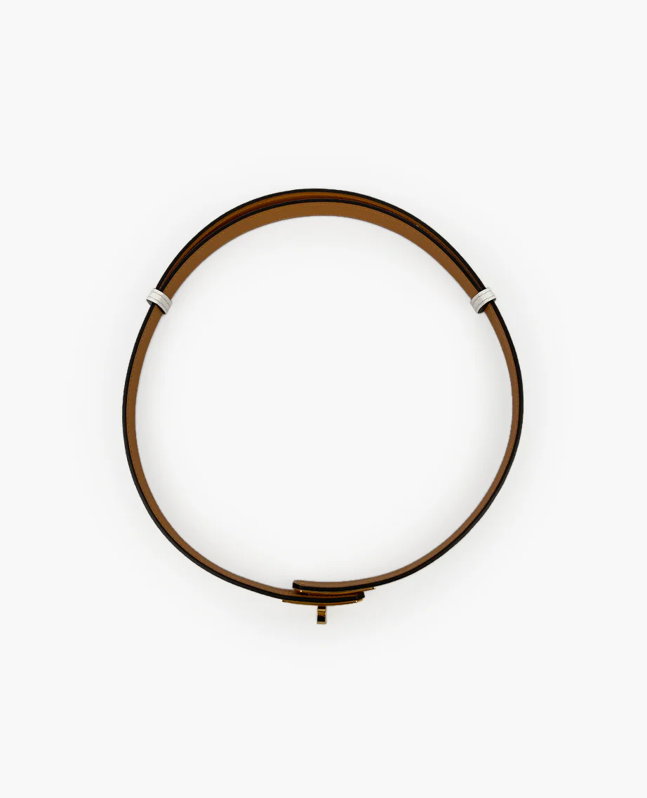 Hermès Kelly 18 Epsom White/Gold Belt - Image 6