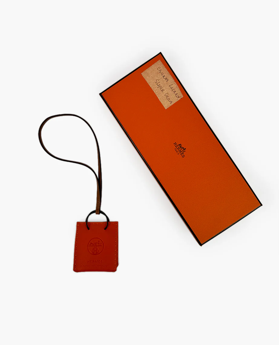 Hermès Orange Bag Charm Feu / Gold - Image 4