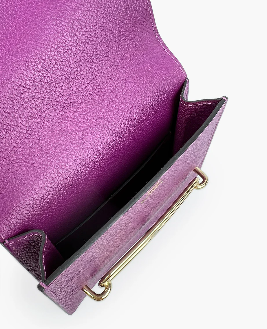 Hermès Roulis Slim Wallet Belt Bag Purple GHW - Image 5
