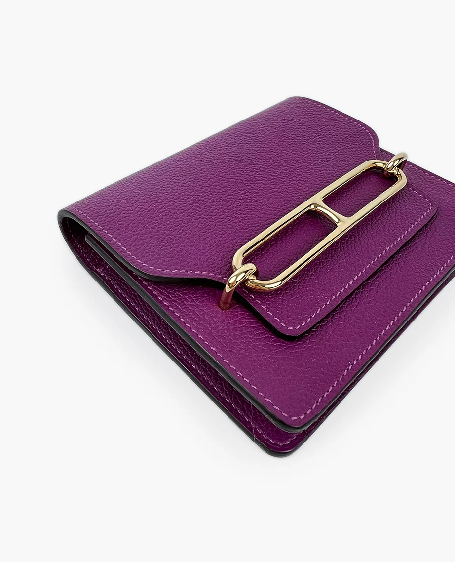 Hermès Roulis Slim Wallet Belt Bag Purple GHW - Image 6