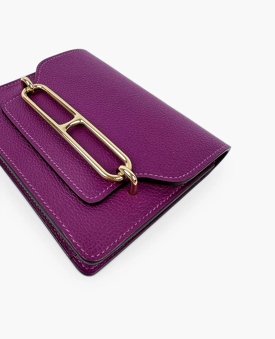 Hermès Roulis Slim Wallet Belt Bag Purple GHW - Image 7