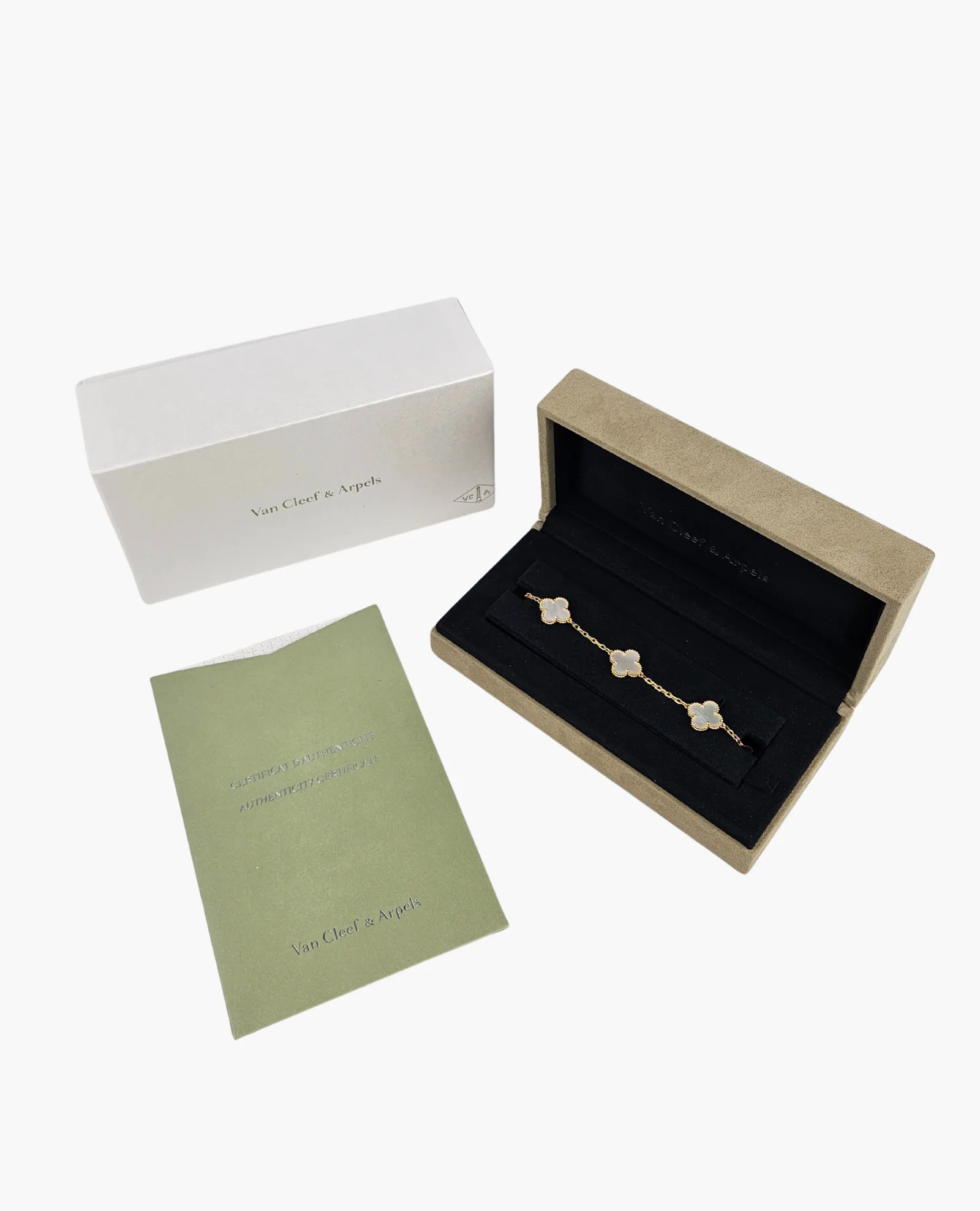 Van Cleef & Arpels Vintage Alhambra Mother-of-Pearl Bracelet 5 Motif Yellow Gold 18k - Image 5